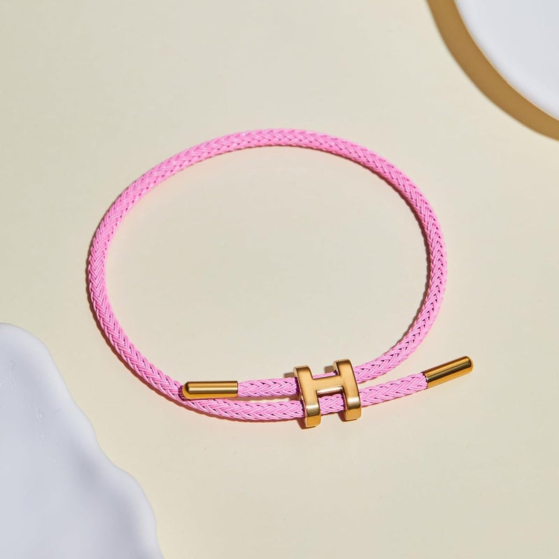 AIMADE Store Bracelets for Women Adjustable Charm Bracelet, 18k Gold-plated Buckle Design Titanium Steel Wire Rope Women's Gift Jewelry - Image 3